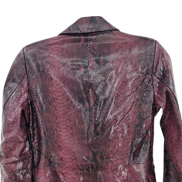 Zendaya Lambs Leather Blazer Jacket S Wine Snake 2019 Runway Limited Edition - Picture 10 of 11
